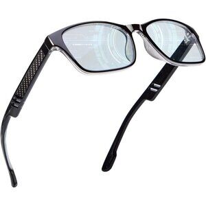 Unisex Black Sleek Frame HD Lens Digital Interface Futuristic Reading Glasses